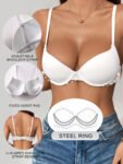 OEM ODM Underwire Bra Nylon Spandex Push up Three Quarter Cup Adjustable Straps Daily Lingerie with Two Hook-and-eye Closure